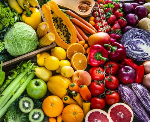Eat a rainbow of fruits and veggies, as they say. What each color does to our body is listed below